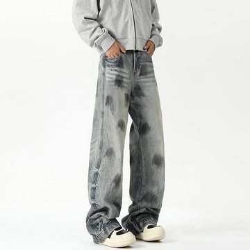 Autumn Jeans Men's New Denim Pants wash jeans New Fashion High Quality Washed Male Jeans Loose Wide Leg Trousers Straight